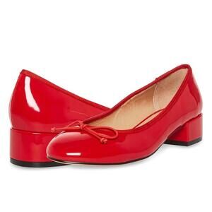 Steve Madden Cherish Red Patent Leather Ballet Flats Bow Low Heel Women’s 8M.